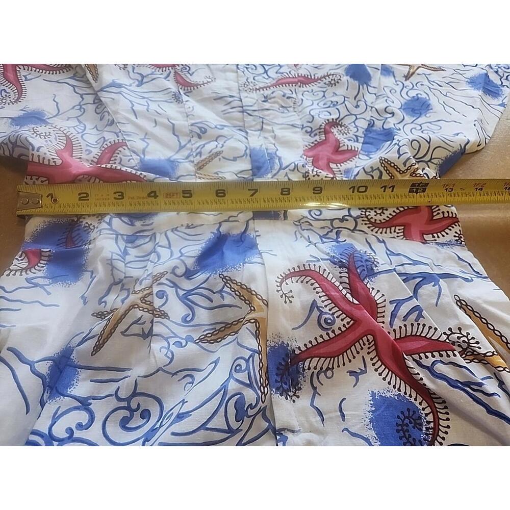 Nautical Ocean Sand Star Fish Front Zipper Zip Dress Womens Size 2 S Rockabilly - Picture 5 of 6